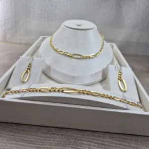 "طقم كارتي فضة مشلة نسائي – مجوهرات فضية مطلية تشليلة بلمعة ذهب للبس المناسبات"